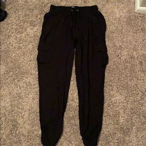 black joggers with cargo side pockets